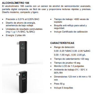 Alcoholímetro Mod. 188
