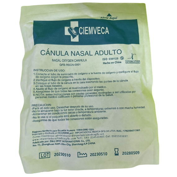 Cánula Nasal de Oxígeno