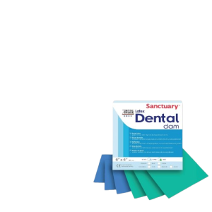 Dique de goma azul látex 6x6 caja x 36 und