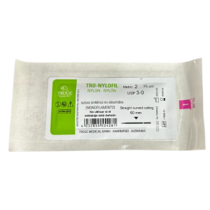 Sutura Nylon Azul Aguja Recta Dif. Medidas