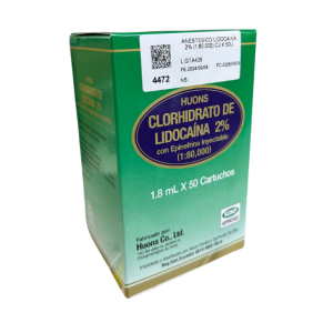 Anestésico Lidocaína 2% 1:80 Caja de 50 Cartuchos