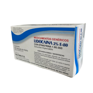 Anestésico Lidocaína 2% Caja de 50 Cartuchos