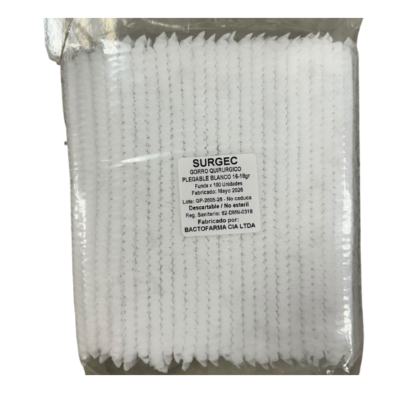 Gorro Plegable Tipo Acordeón Blanco