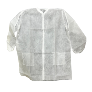Bata Descartable Blanca con Broche
